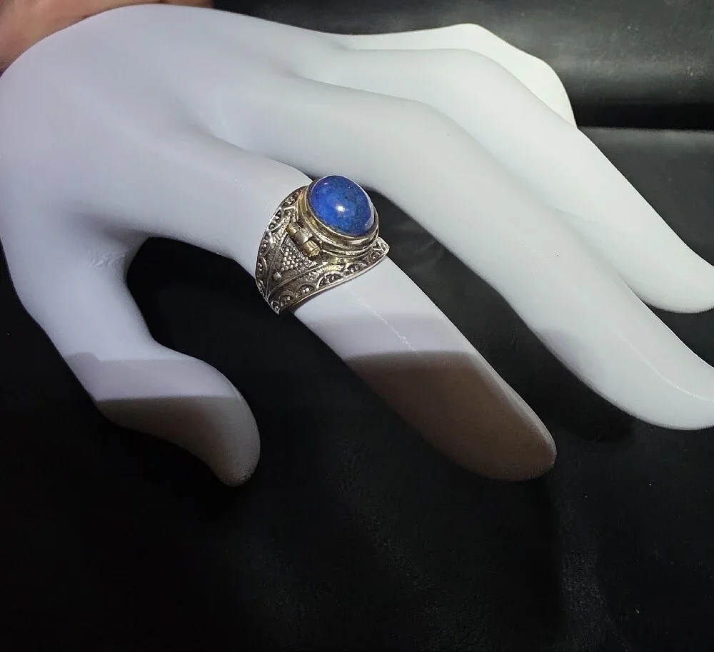 Lapis And 925 Poison Ring
